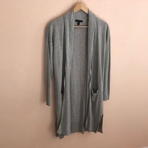 J.Crew Long grey cotton cardigan XS